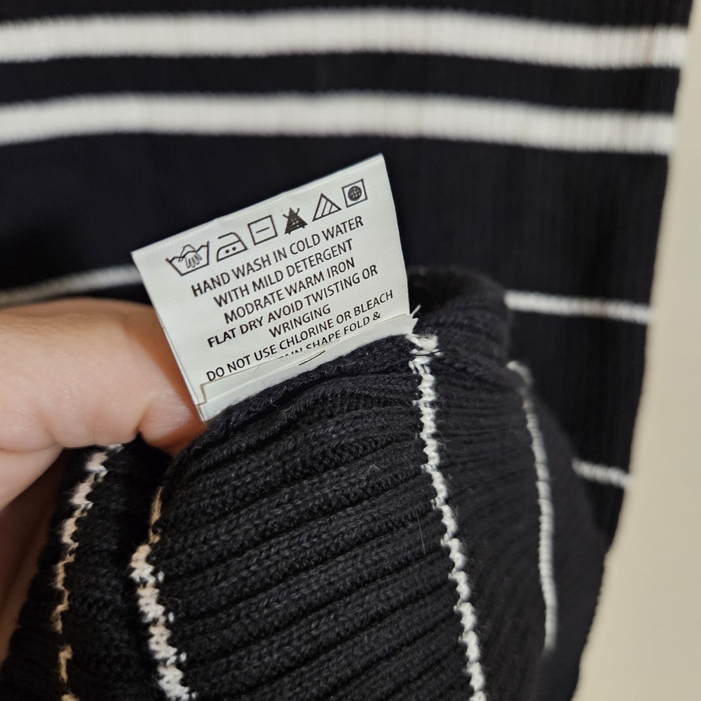 Area Stars Striped Black and White Sweater Dress - Picture 6 of 9
